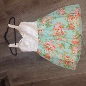 Rue21 White and Teal Floral Dress